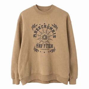 A&F S soft AF Crewneck graphic astrological beige tan neutral celestial 0924